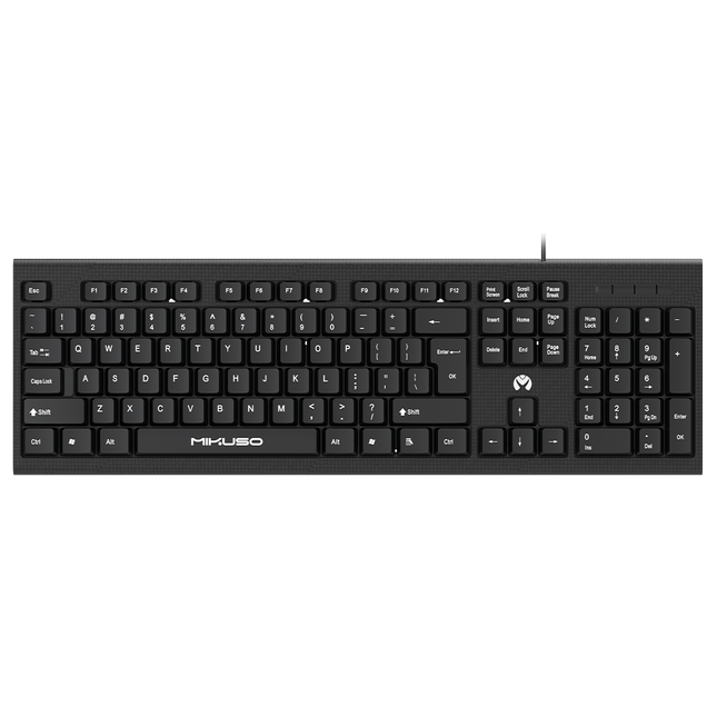 Mikuso Wired Keyboard Black [KB - 049U BK] - Fastrak