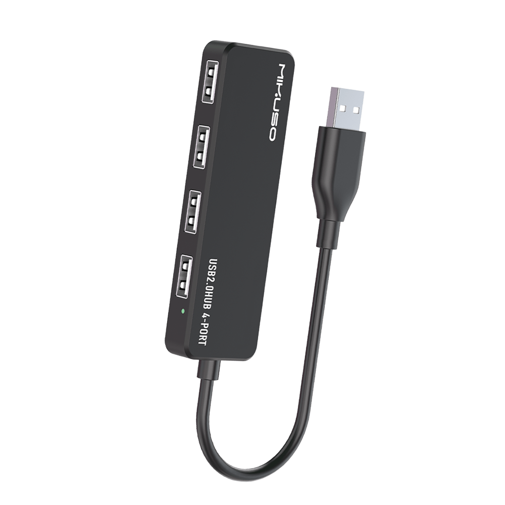 HUB - 011 BK Mikisa USB 2.0 HUB 4 - Port - Super Slim Black - Fastrak