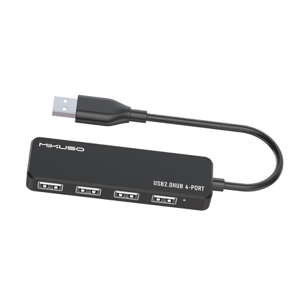 HUB - 011 BK Mikisa USB 2.0 HUB 4 - Port - Super Slim Black - Fastrak