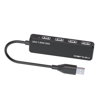 HUB - 011 BK Mikisa USB 2.0 HUB 4 - Port - Super Slim Black - Fastrak