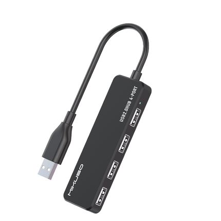 HUB - 011 BK Mikisa USB 2.0 HUB 4 - Port - Super Slim Black - Fastrak