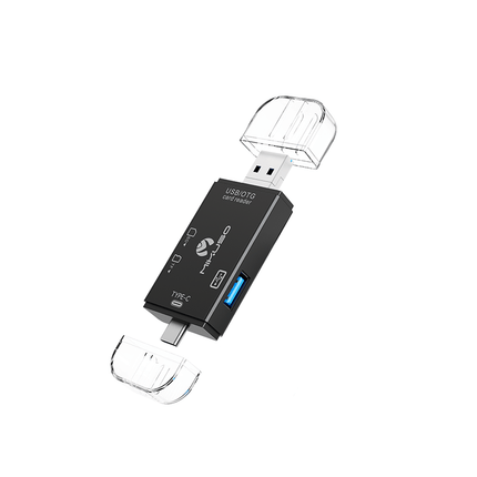 CRD - 011 BK Mikuso USB 2.0 6 - IN - 1 MULTI - Function Card Reader Black - Fastrak