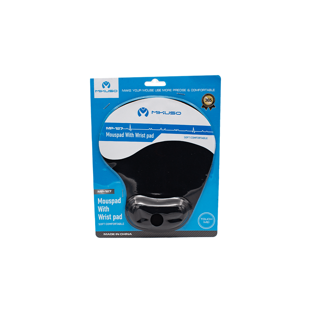 MP - 127 BK Mikuso Mousepad with Wrist pad Black - Fastrak