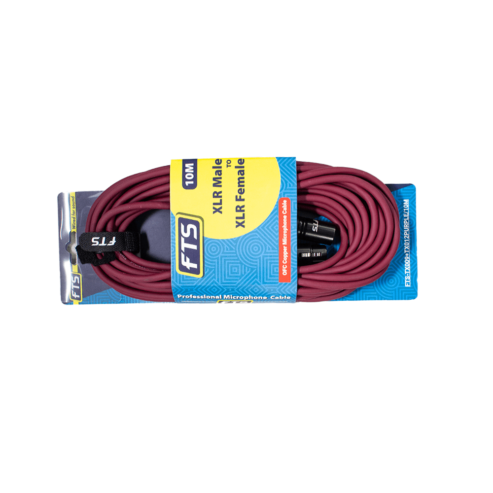 FTS 10 m XLR Male to XLR Female Cable – Purple | Fastrak SA