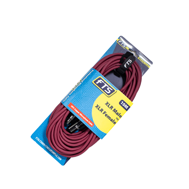 FTS - TX009+TX012PURPLE/10M XLR Male - XLR Female Mic Cable Purple - Fastrak