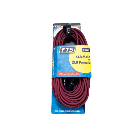 FTS - TX009+TX012PURPLE/10M XLR Male - XLR Female Mic Cable Purple - Fastrak