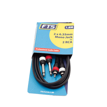 FTS 1.8M 2X6.35mm Mono Jack To 2RCA [TLC153] - Fastrak