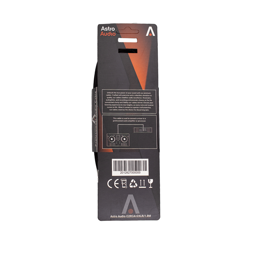 Astro Audio 1.8m C2RCA to 2XLR - Fastrak