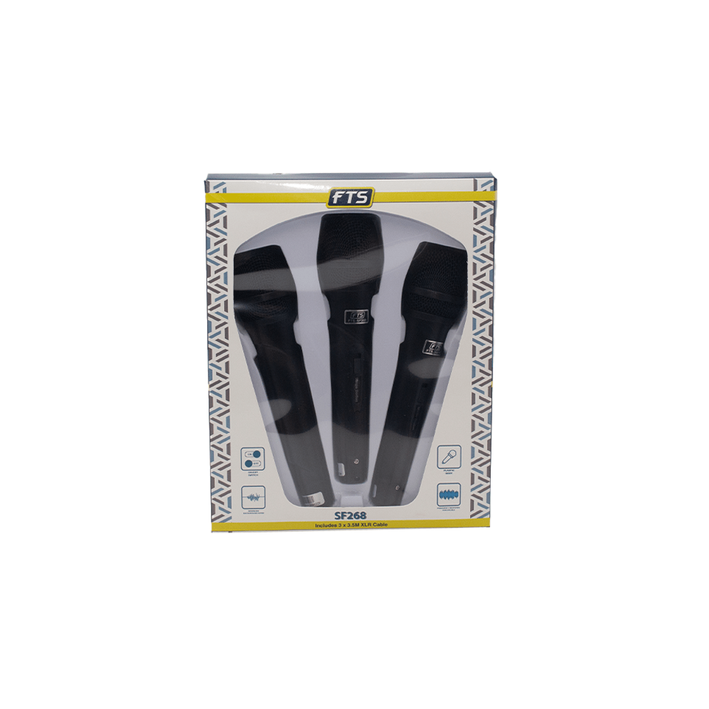 FTS 3 Pack Plastic Wired Microphone [FTS-SF268] - Wired