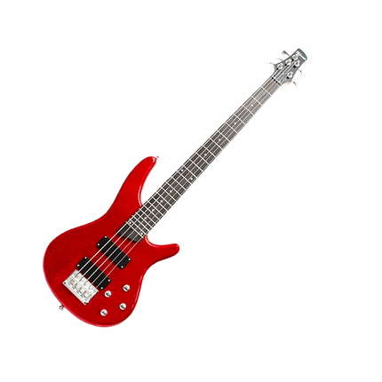 Rhythm MI - SPB500 RD 5 String Electric Bass Guitar Red - Fastrak