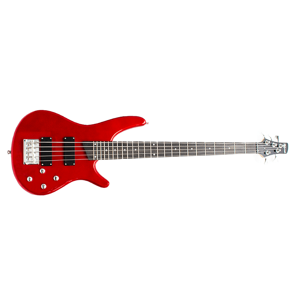 Rhythm MI - SPB500 RD 5 String Electric Bass Guitar Red - Fastrak