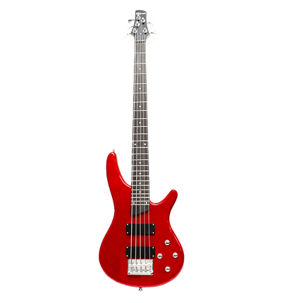 Rhythm MI - SPB500 RD 5 String Electric Bass Guitar Red - Fastrak