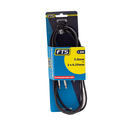 FTS 1.8M 3.5mm St to 2X6.35mm Cable [TLC172] - Fastrak
