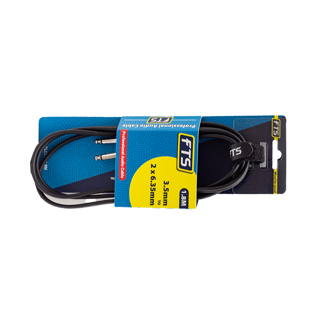 FTS 1.8M 3.5mm St to 2X6.35mm Cable [TLC172] - – Fastrak