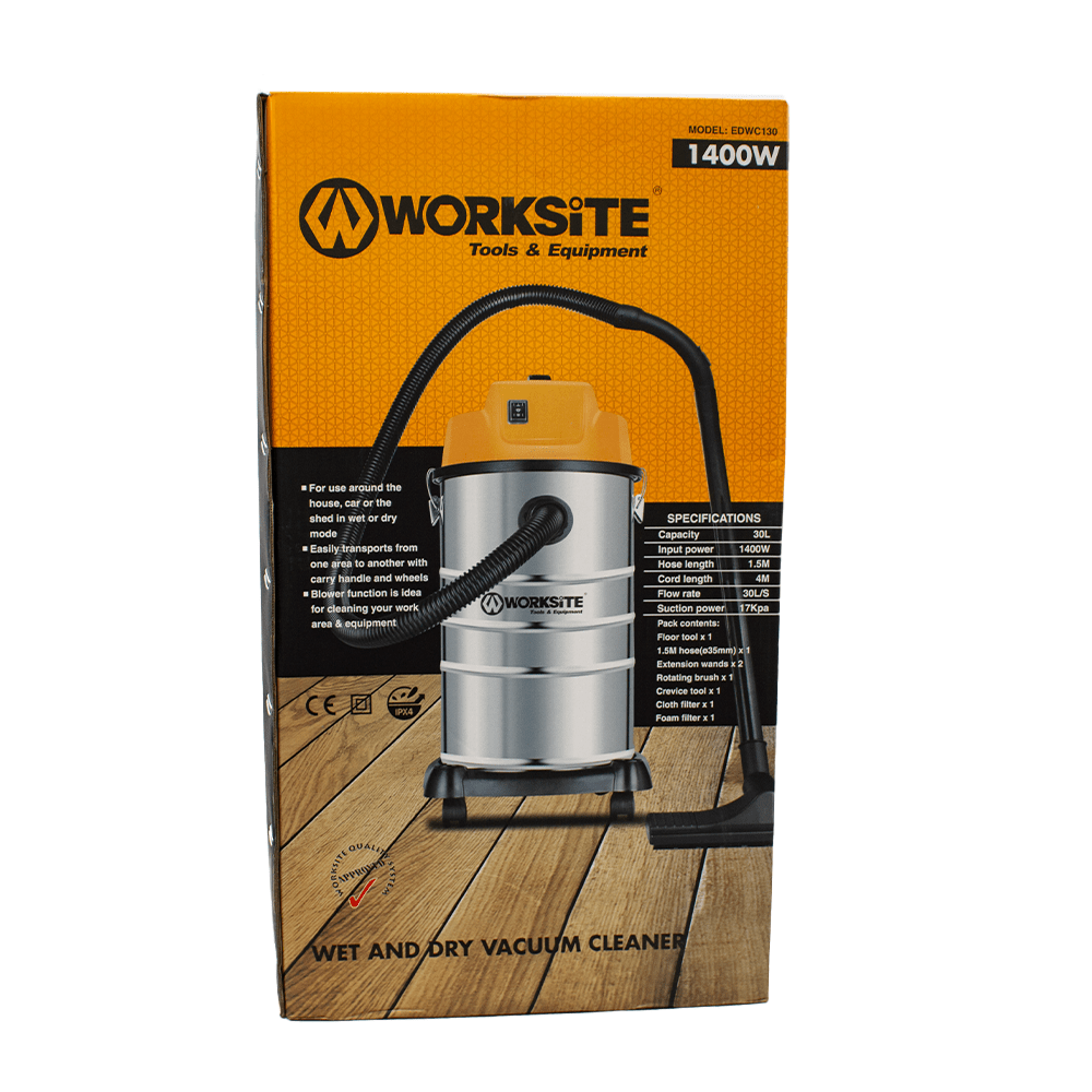 Worksite Wet/Dry Vacuum Cleaner [EDWC130] - Fastrak