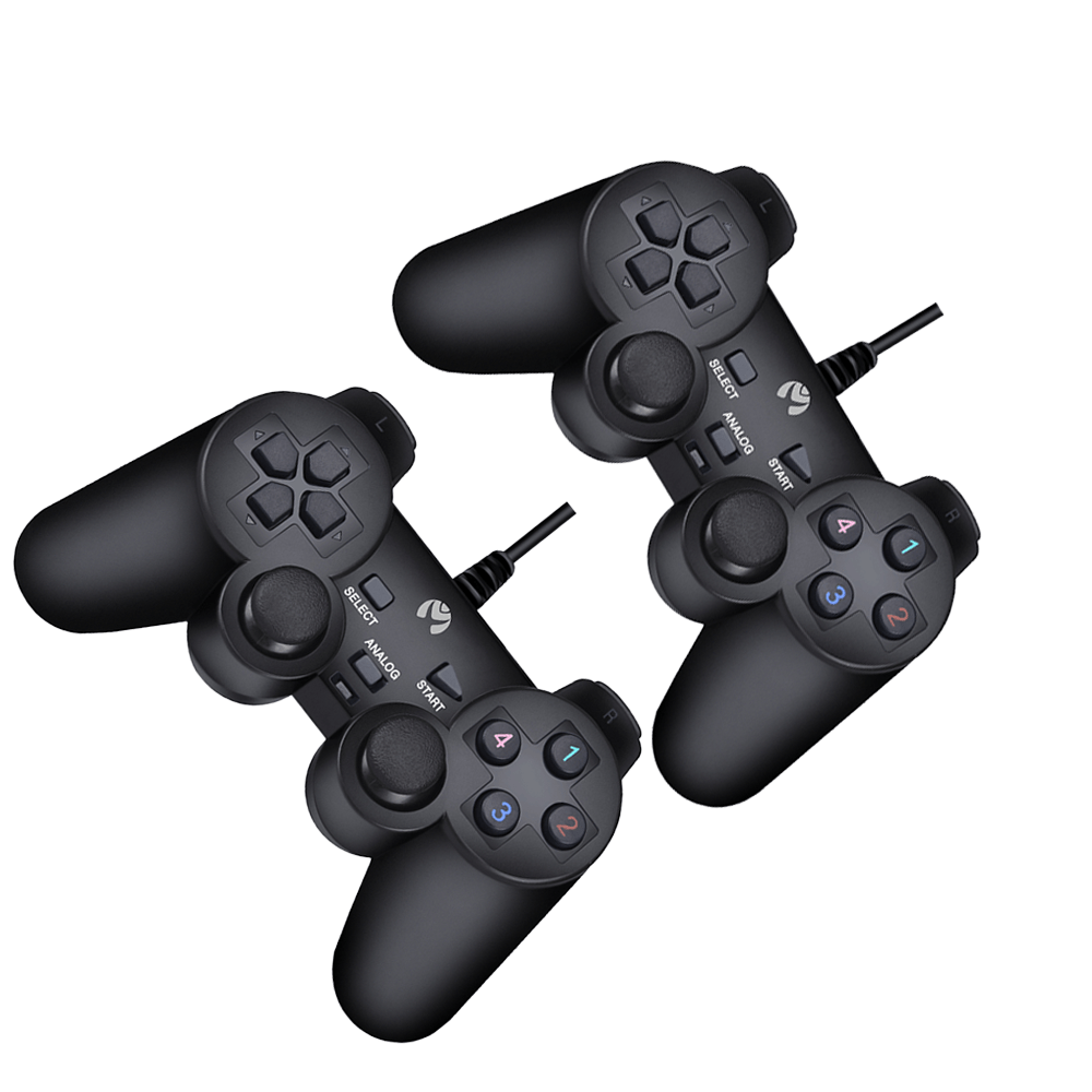 Mikuso Double Game Pad Wired Black [GP - USB008 BK] - Fastrak