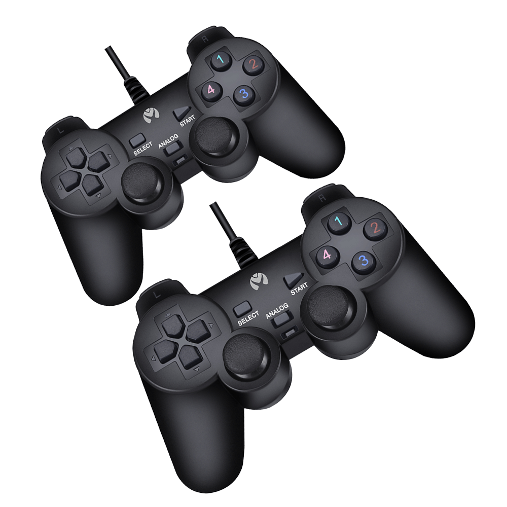 Mikuso Double Game Pad Wired Black [GP - USB008 BK] - Fastrak