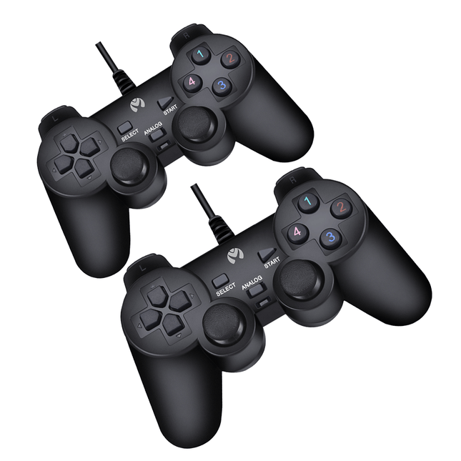 Mikuso Double Game Pad Wired Black [GP - USB008 BK] - Fastrak