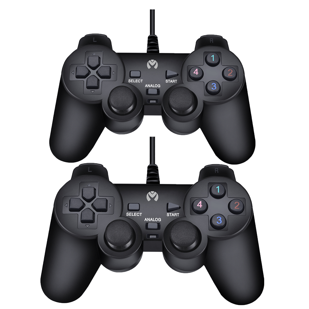 Mikuso Double Game Pad Wired Black [GP - USB008 BK] - Fastrak