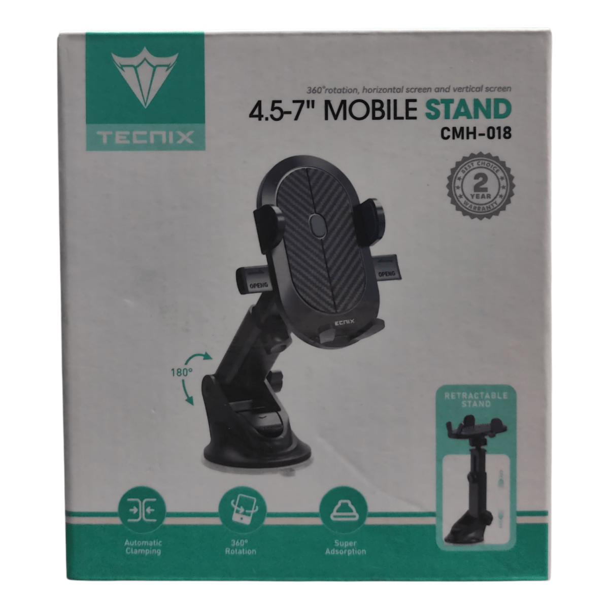 Universal Phone Holder - Car Mount Black [CMH - 018 BK] - Fastrak