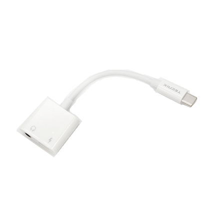 ADT - 114 BK Mikuso Type - C to 3.5mm+Charging Adapter Black - Fastrak