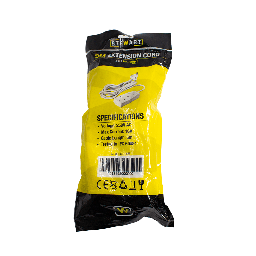 STW-EC01-5M Stewart Multiple Socket Extension Cord 5M - Multiplugs