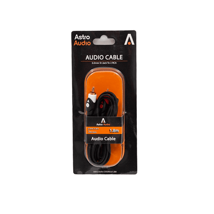 Astro Audio 1.8M 3.5mm St Jack to 2 RCA Male Audio Cable[C352RCA18M] - Fastrak
