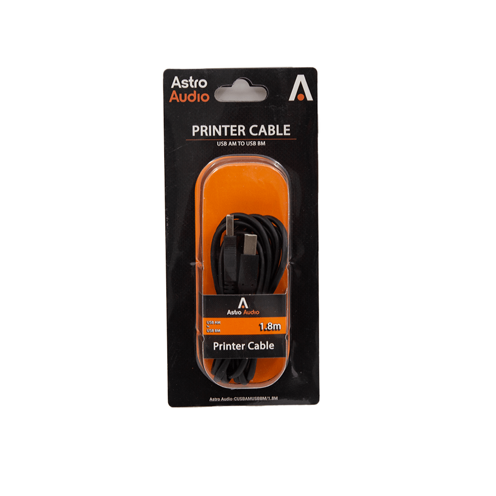 Astro Audio 1.8M USB AM - BM Printer Cable [CUSBAMUSBBM18] - Fastrak