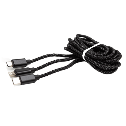 Stewart 3 - in - 1 2.4A Braided Charging Cable [STW - CB113/1.8M] - Fastrak