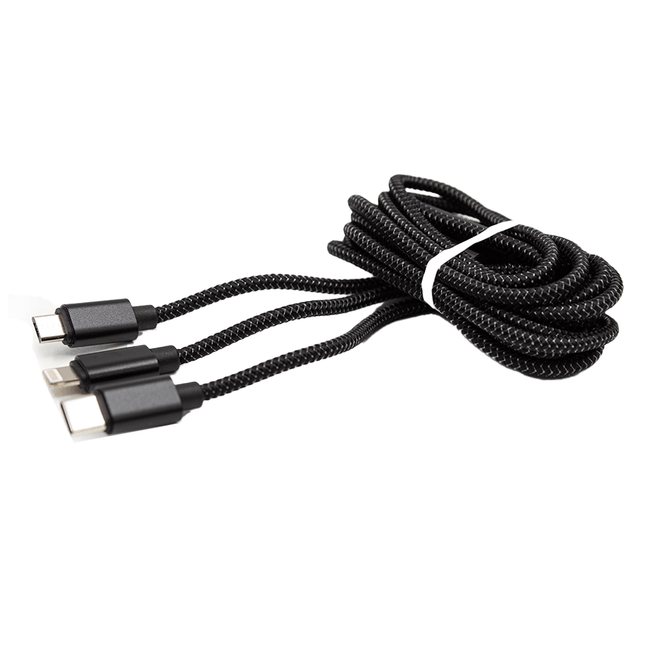 Stewart 3 - in - 1 2.4A Braided Charging Cable [STW - CB113/1.8M] - Fastrak
