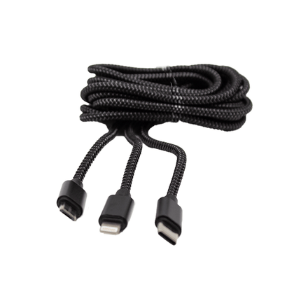 Stewart 3 - in - 1 2.4A Braided Charging Cable [STW - CB113/1.8M] - Fastrak