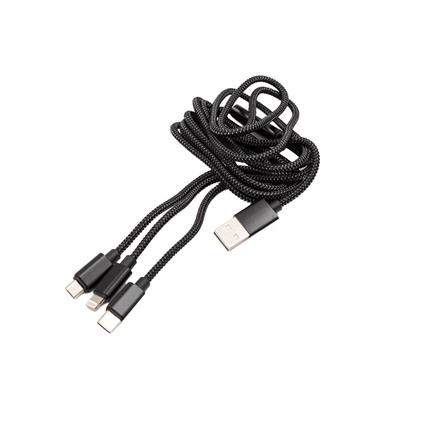 Stewart 3 - in - 1 2.4A Braided Charging Cable [STW - CB113/1.8M] - Fastrak