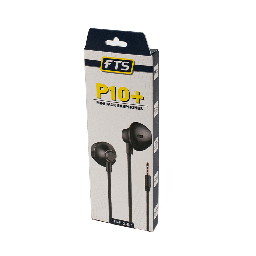 FTS Mini Jack Earphone Black [FTS - P10+ BK] - Fastrak