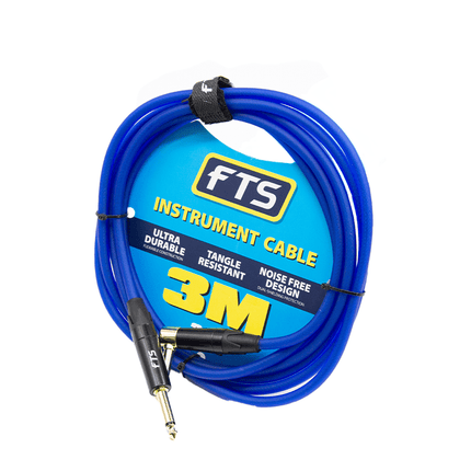 FTS Instrument Cable Alll 24K Gold Plug [FTS - TJ134+TJ134A/3M BL] - Fastrak