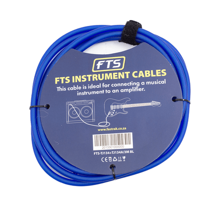 FTS Instrument Cable Alll 24K Gold Plug [FTS - TJ134+TJ134A/3M BL] - Fastrak