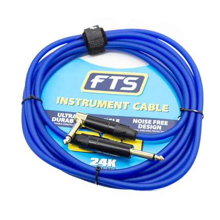FTS Instrument Cable Alll 24K Gold Plug [FTS - TJ134+TJ134A/3M BL] - Fastrak