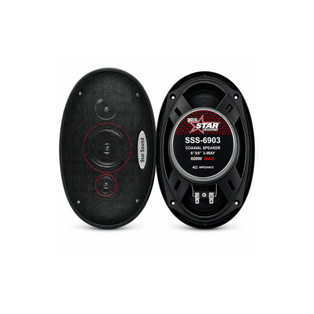 Starsound 6X9'' 3 Way Coaxial Speaker 600W [SSS - 6903] - Fastrak