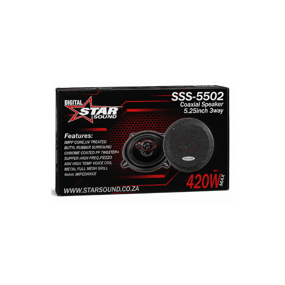 Starsound 5.25' 3 Way Coaxial Speaker [SSS - 5502] - Fastrak