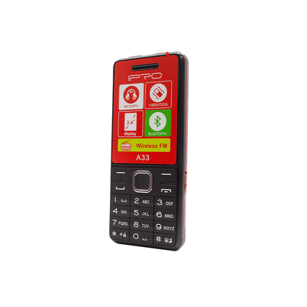 IPRO 2G Dual Sim feature phone [A33 BK+RD] - Fastrak