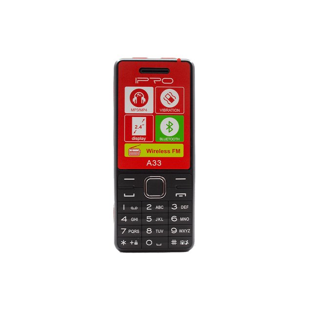 IPRO 2G Dual Sim feature phone [A33 BK+RD] - Fastrak