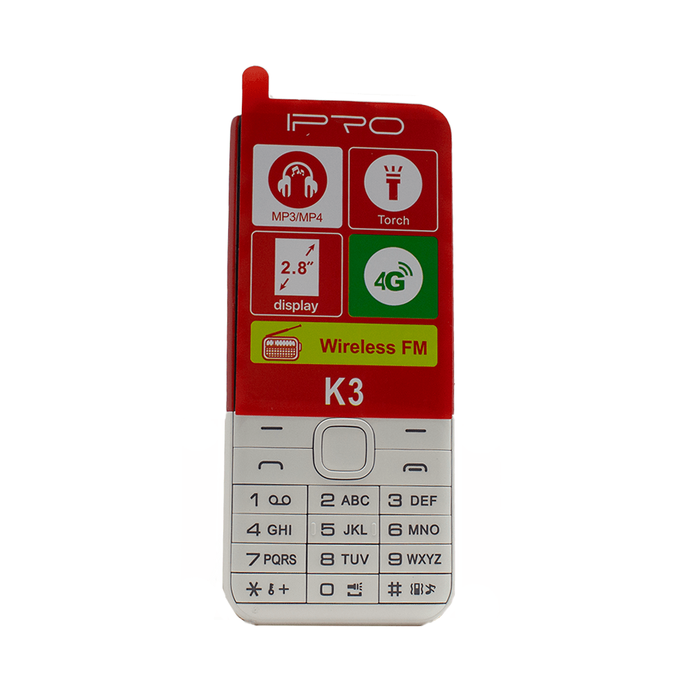IPRO 4G Feature Phone White [K3 WH] - Fastrak