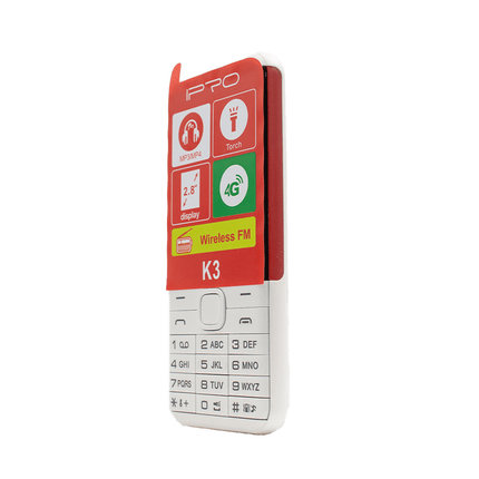 IPRO 4G Feature Phone White [K3 WH] - Fastrak