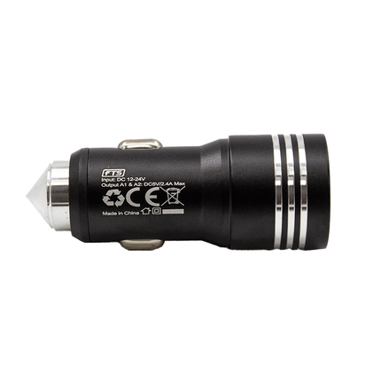 FTS Adapter Dual USB 2.4A Car Charger Black [FTS - 30C BK] - Fastrak