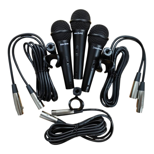 Astro Audio 3 Pack Dynamic Microphones [AA - XM1800] - Fastrak