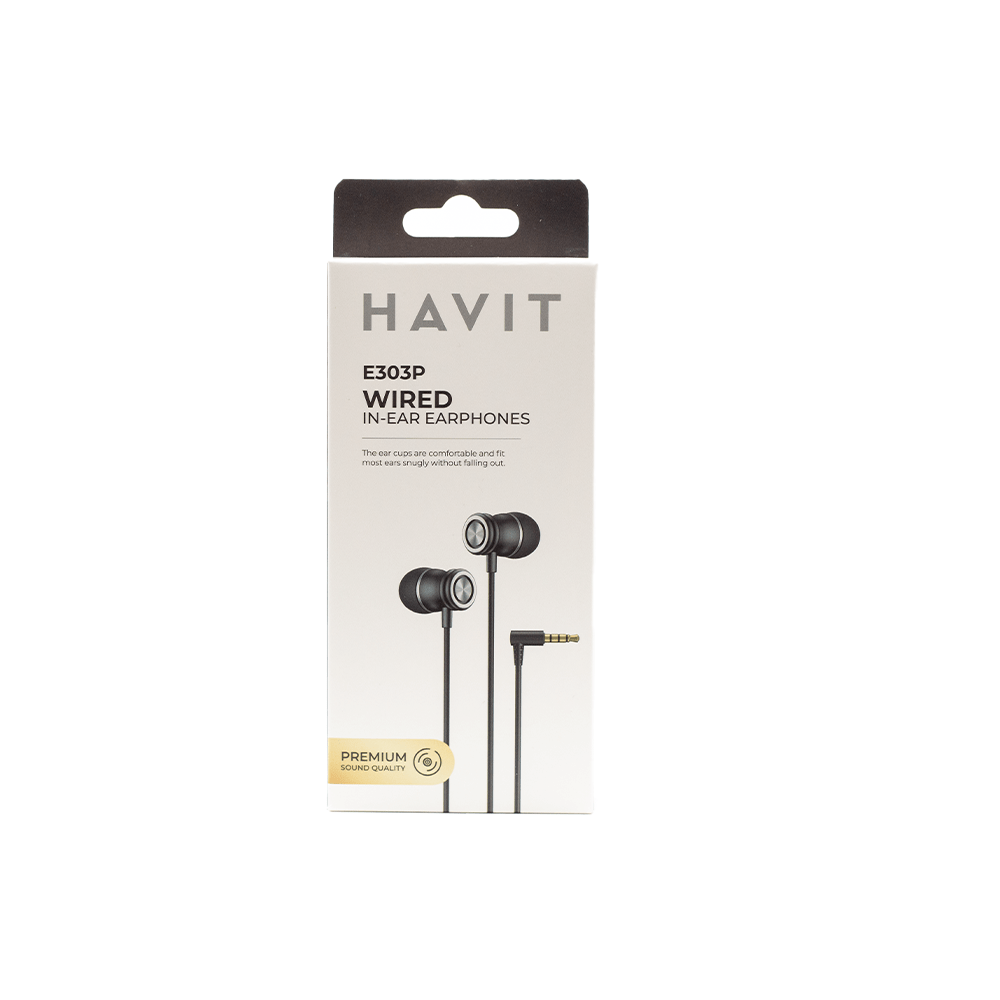 Havit Wired Earphone Black [HV - E303P BK] - Fastrak