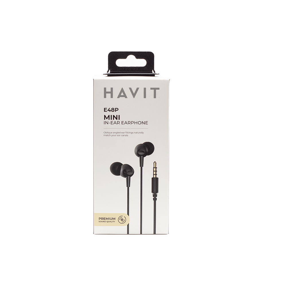 Havit Wired Earphone Black [HV - E48P BK] - Fastrak