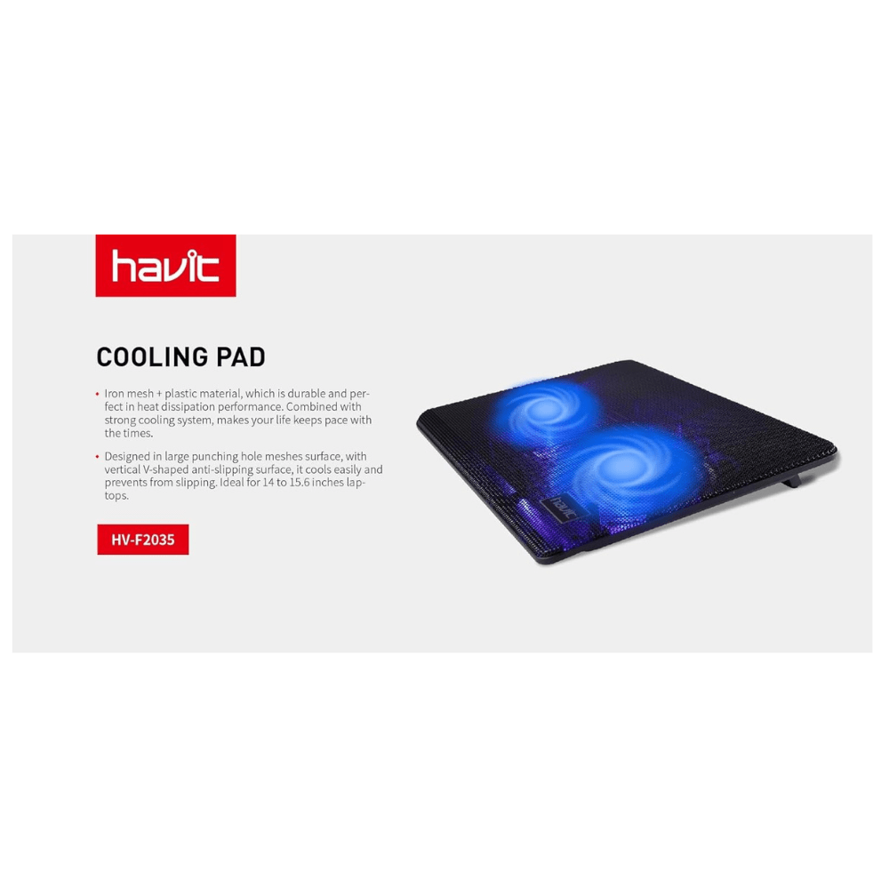 Havit Laptop Cooling Pad Black [HV - F2035 BK] - Fastrak