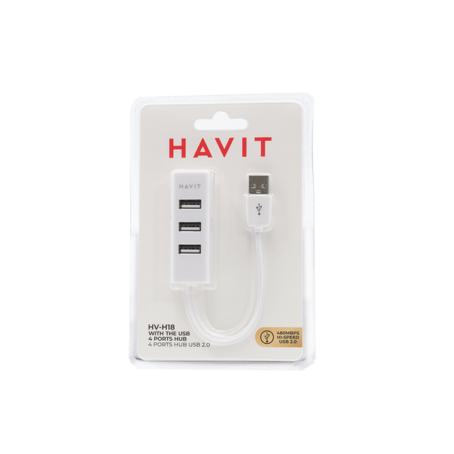 Havit USB 2.0 HUB White [HV - H18 WH] - Fastrak