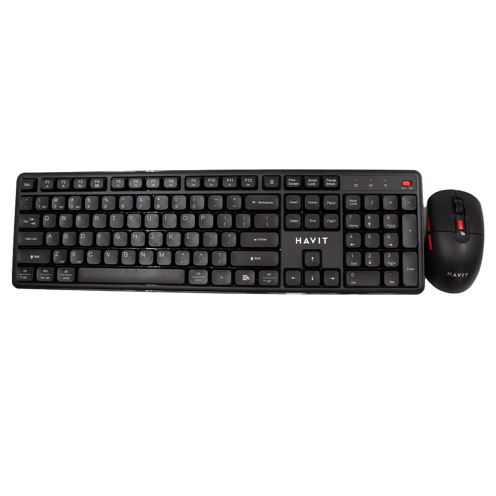 Havit Wireless keyboard+Mouse Combo Black+Red [HV - KB261WB BK+RD] - Fastrak