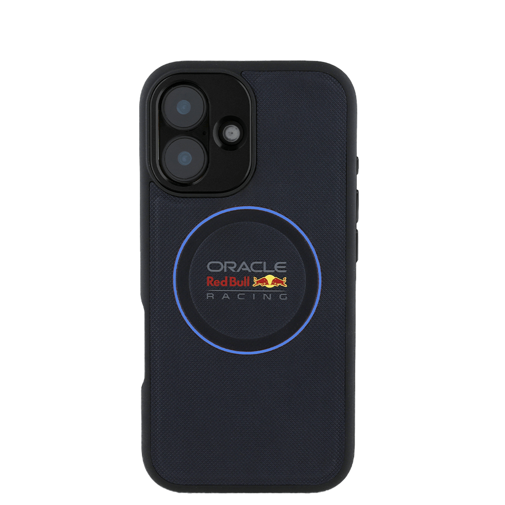 RedBull Racing - Magsafe Meshed Ring Navy IPhone 16 Leather Case - Fastrak